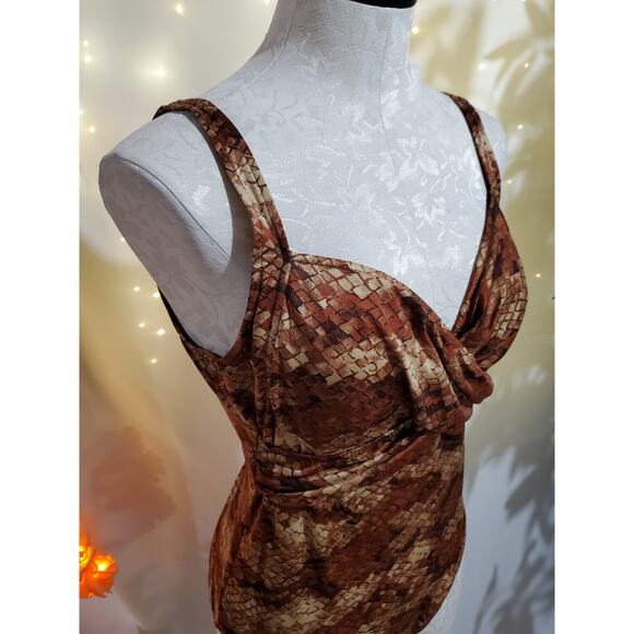 Gabar Vintage Union Made Animal Print Swim Suit Coverup Set Women's Plus Size - Picture 7 of 14